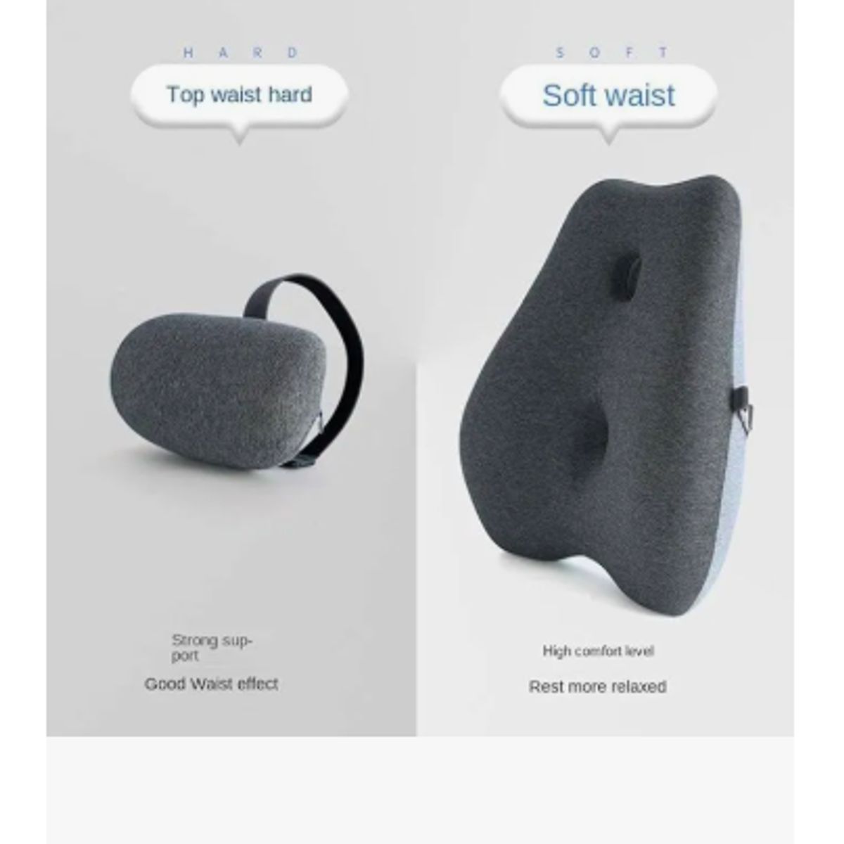 GENERICO - Cojin Soporte Espalda Corrector Lumbar De Silla Auto Oficina Negrogris Algodón