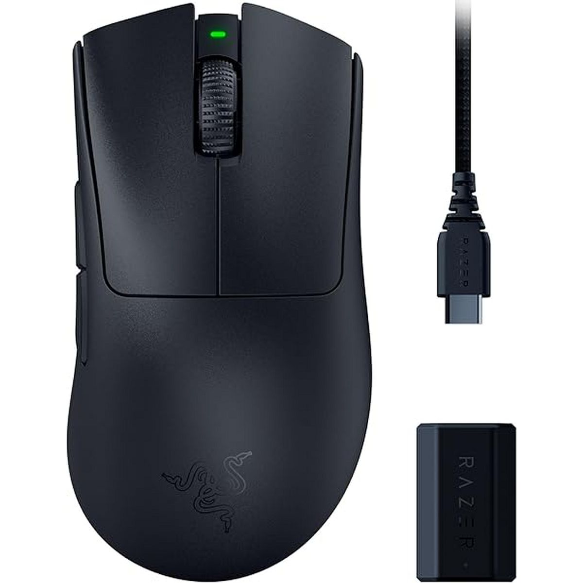 RAZER - Mouse Razer Deathadder V3 Pro + Hyperpolling Dongle Negro