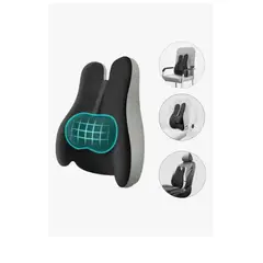 GENERICO - Cojin Soporte Espalda Corrector Lumbar Silla Auto Oficina Gris