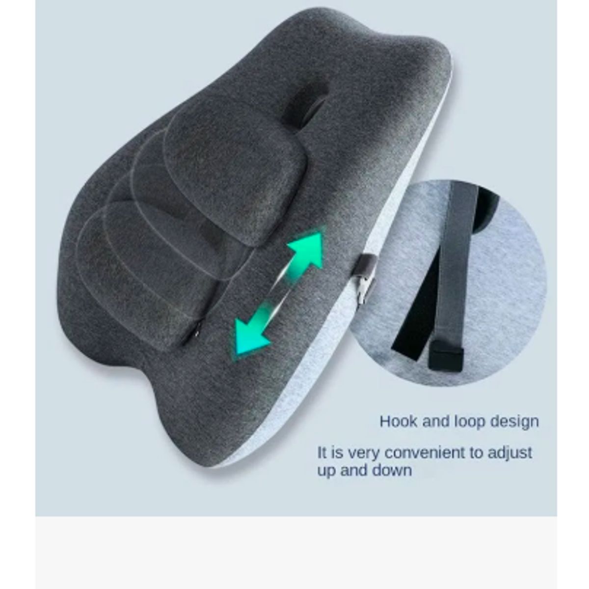 GENERICO - Cojin Soporte Espalda Corrector Lumbar Silla Auto Oficina Gris