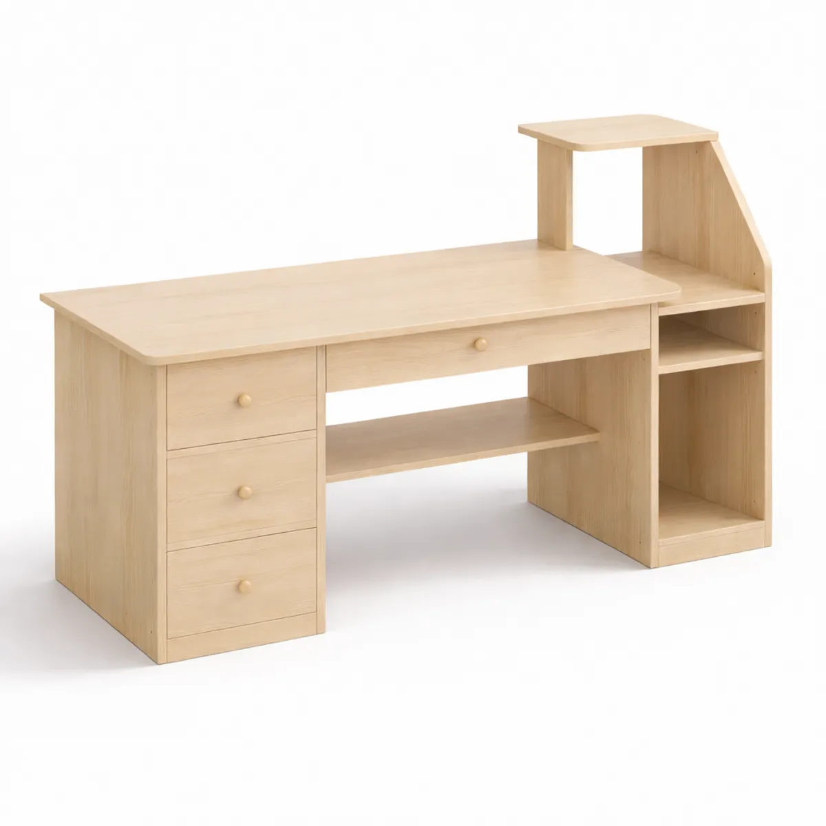 SPACE HOME - Escritorio Wood  Estilo Moderno con Cajones y Espacio para CPU