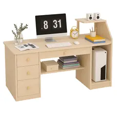 SPACE HOME - Escritorio Wood Estilo Moderno con Cajones y Espacio para CPU