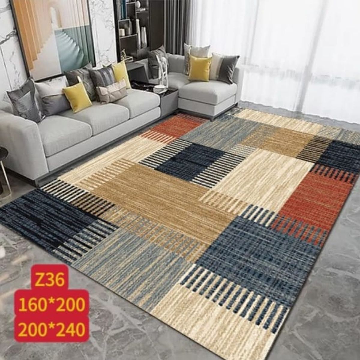 GENERICO - Alfombra Moderna Geométrica 200×240 cm  Varios Diseños W&M