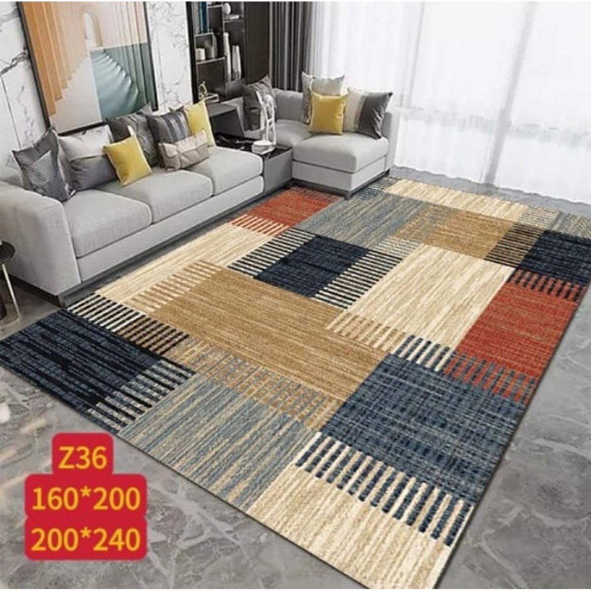 GENERICO - Alfombra Moderna Geométrica 200×240 cm  Varios Diseños W&M