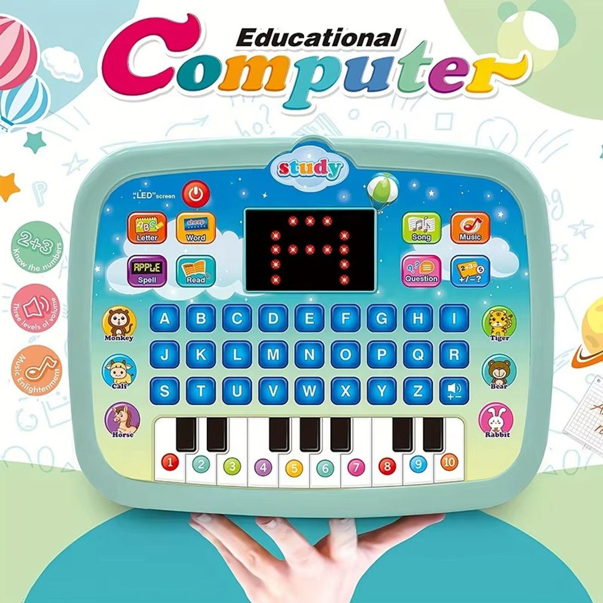 GENERICO - Tablet Para Niños Educativa Infantil Inglés Música Juegos Celeste