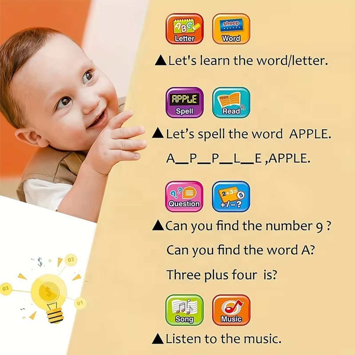 GENERICO - Tablet Para Niños Educativa Infantil Inglés Música Juegos Celeste