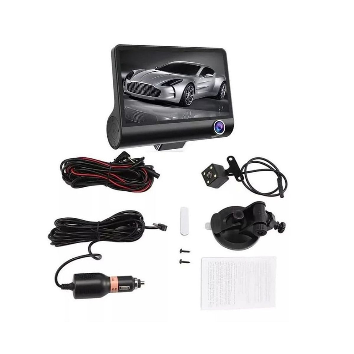 GENERICO - Camara para autos y camionetas 3 en 1 frontal, trasera y interior