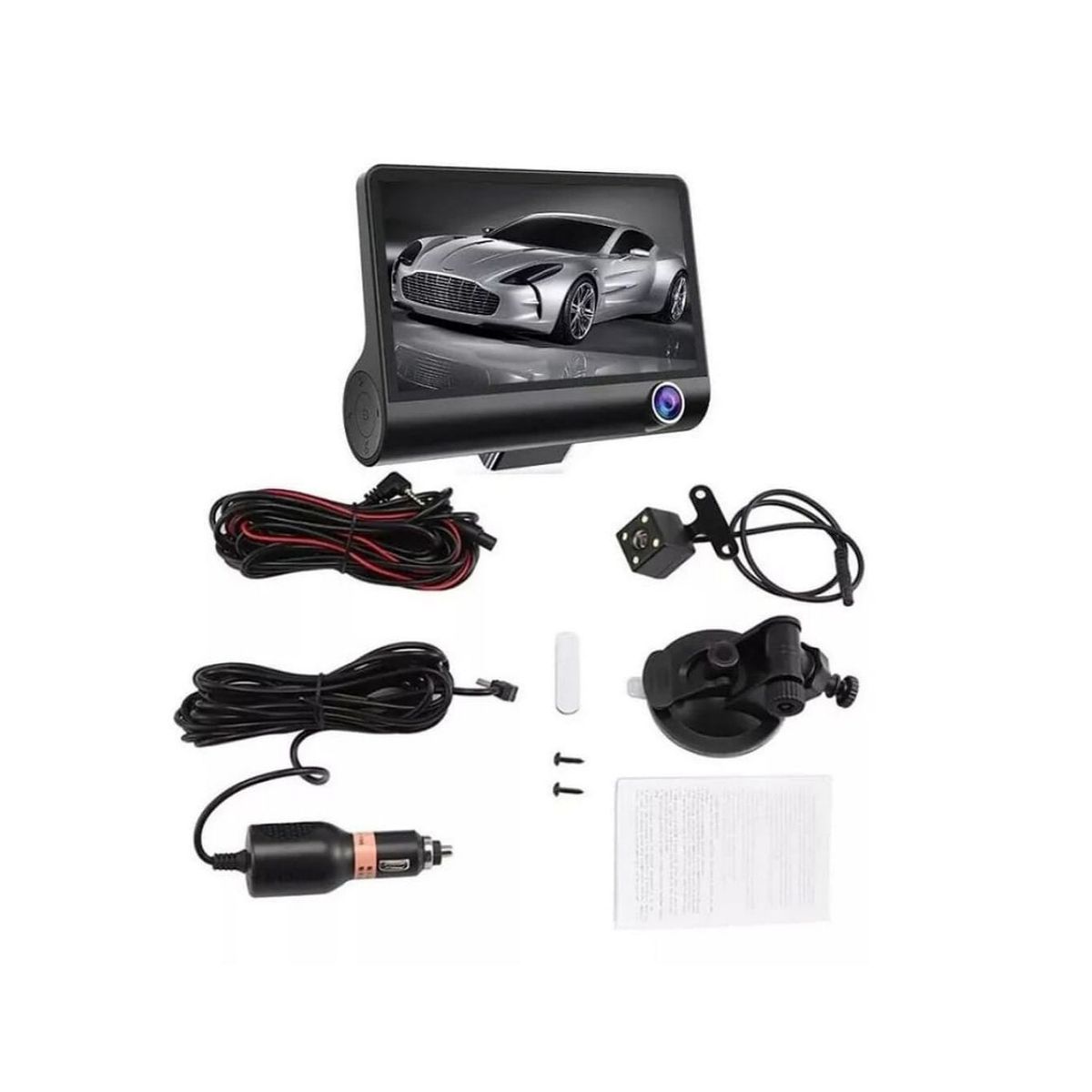 GENERICO - Camara para autos y camionetas 3 en 1 frontal, trasera y interior
