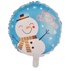 GENERICO - Globo metálico redondo muñeco de nieve 45cm