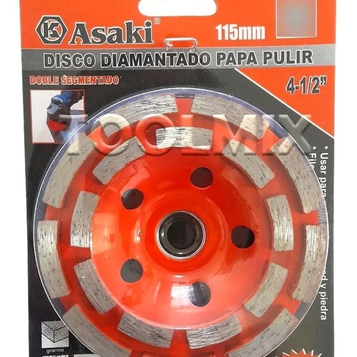GENERICO - Disco Copa Diamantado Doble Segmentado Pulidor De 4-12