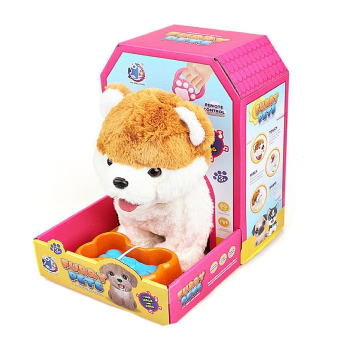 GENERICO - Perro Interactivo Juguete Electrónico Musical Blanco Y Cafe Perrito Peluche