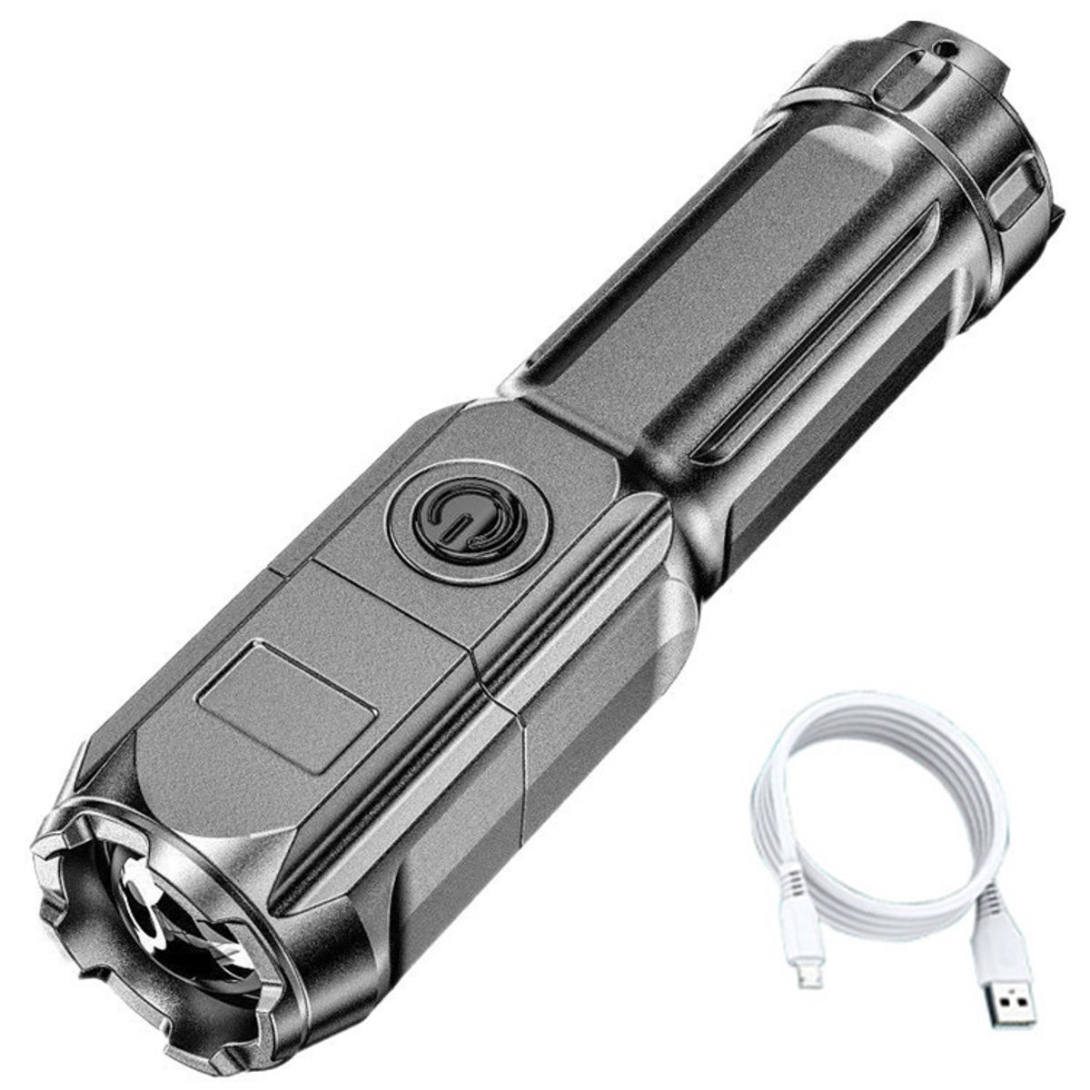 GENERAL - Linterna Brillante Multifunción Luz Fuerte Carga Usb Negro