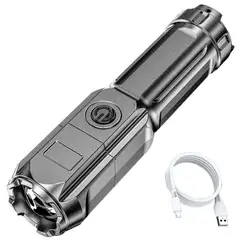 GENERAL - Linterna Brillante Multifunción Luz Fuerte Carga Usb Negro