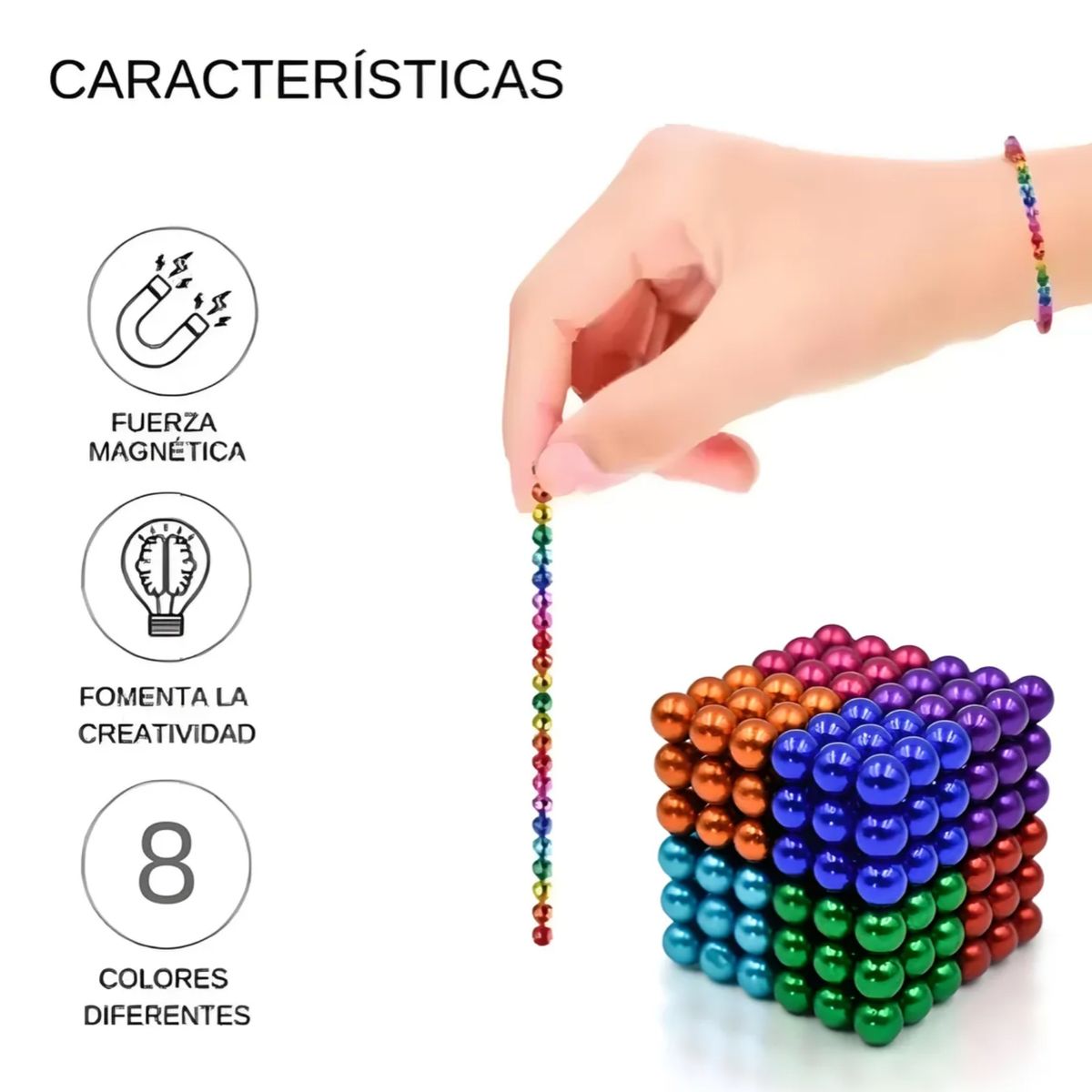 ATURE - 3mm 216pcs Cuentas Magnéticas De Colores