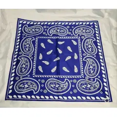 EL ESPACIO DE TOMMY - Pañuelo cuello Satín piel de ángel azul con blanco