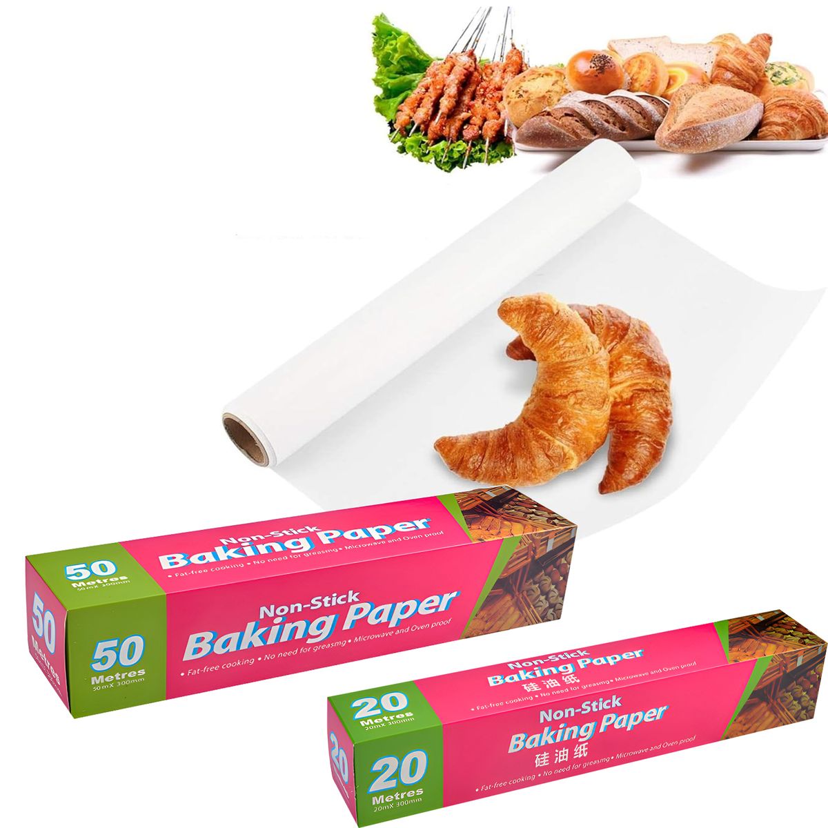 EINICIO - 2 Pack Papel Para Hornear 50mts Papel Mantequilla Reposteria