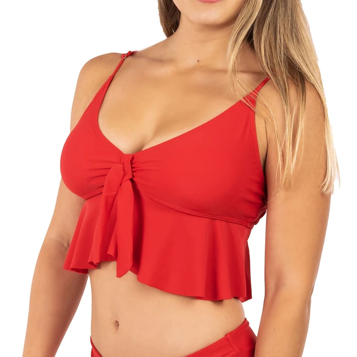 HIPSY SWIMWEAR - Parte De Arriba Top Traje De Baño Diseño Vuelos Rojo