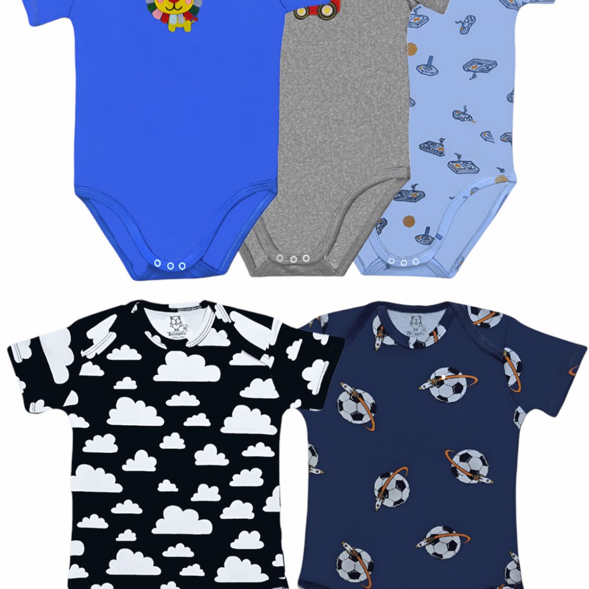 BEBEPELU - Pack 5 Body Manga Corta bebepelu Surtido Niño