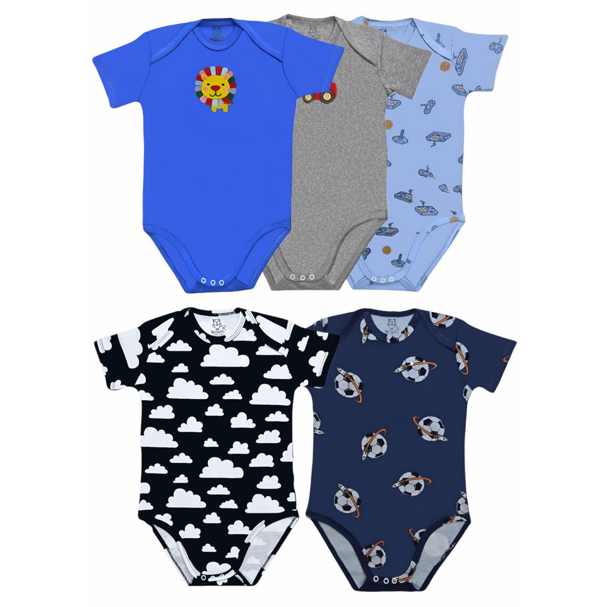 BEBEPELU - Pack 5 Body Manga Corta bebepelu Surtido Niño