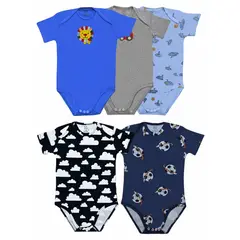 BEBEPELU - Pack 5 Body Manga Corta Surtido Niño
