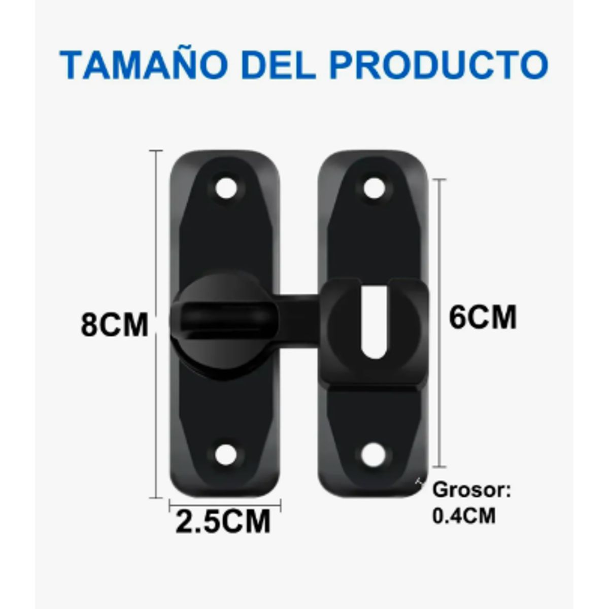GENERICO - 2 Pack Cerraduras Para Puertas De Granero De 90 Y 180 Grados Negro