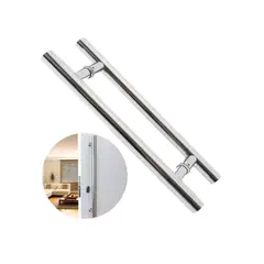 GENERICO - Manillon Doble Acero Inoxidable 100 Cm Para Puerta Madera