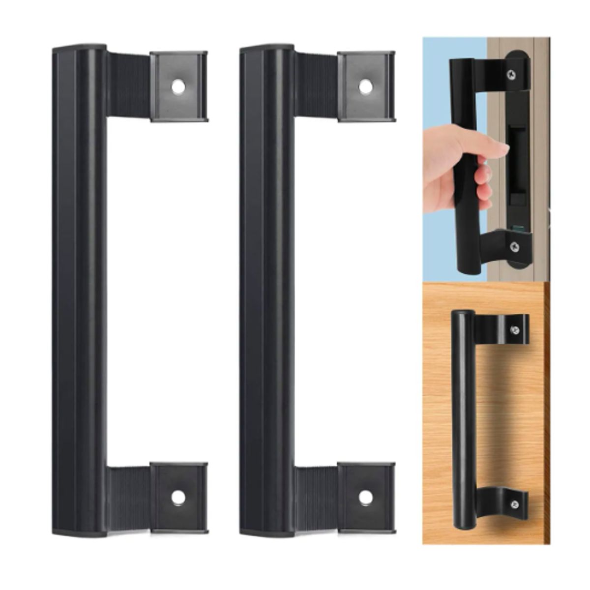 GENERICO - Manillon Doble Acero Inoxidable 20 Cm Para Puerta Madera 2pc