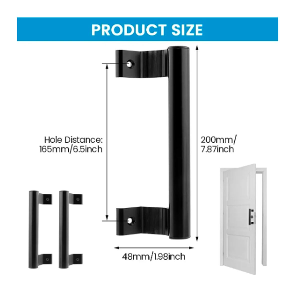 GENERICO - Manillon Doble Acero Inoxidable 20 Cm Para Puerta Madera 2pc