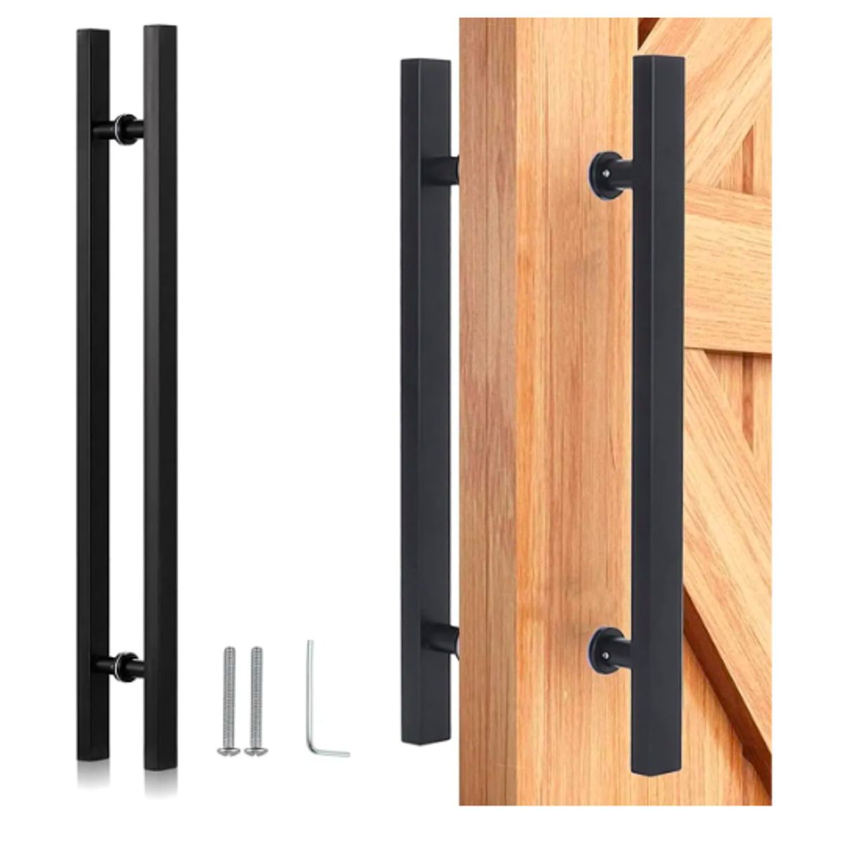 GENERICO - Manillon Doble Acero Inoxid 80cm Para Puerta Madera Cristal