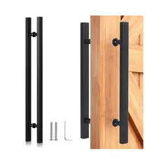 GENERICO - Manillon Doble Acero Inoxid 80cm Para Puerta Madera Cristal