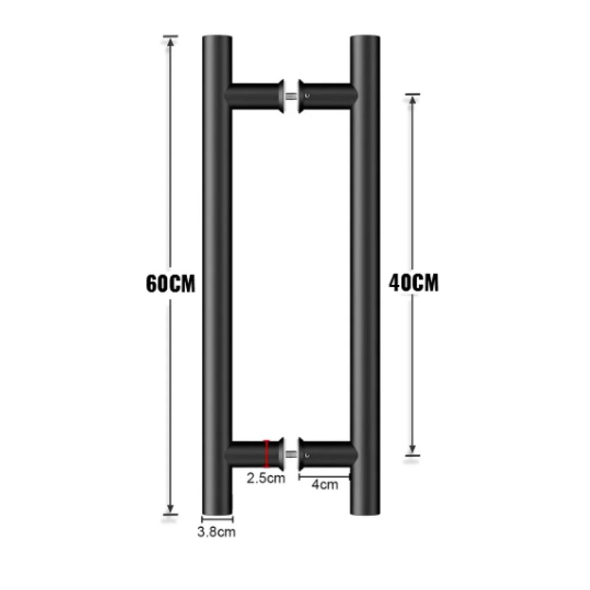 GENERICO - Manillon Doble Acero Inoxidable 60 Cm Para Puerta Madera