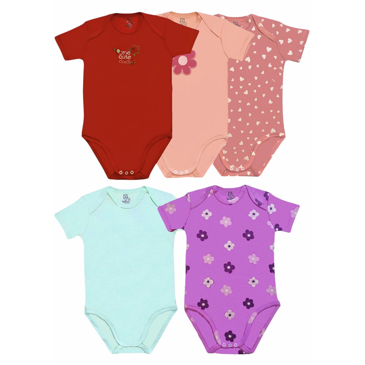 BEBEPELU - Pack 5 Body Manga Corta bebepelu Surtido Niña