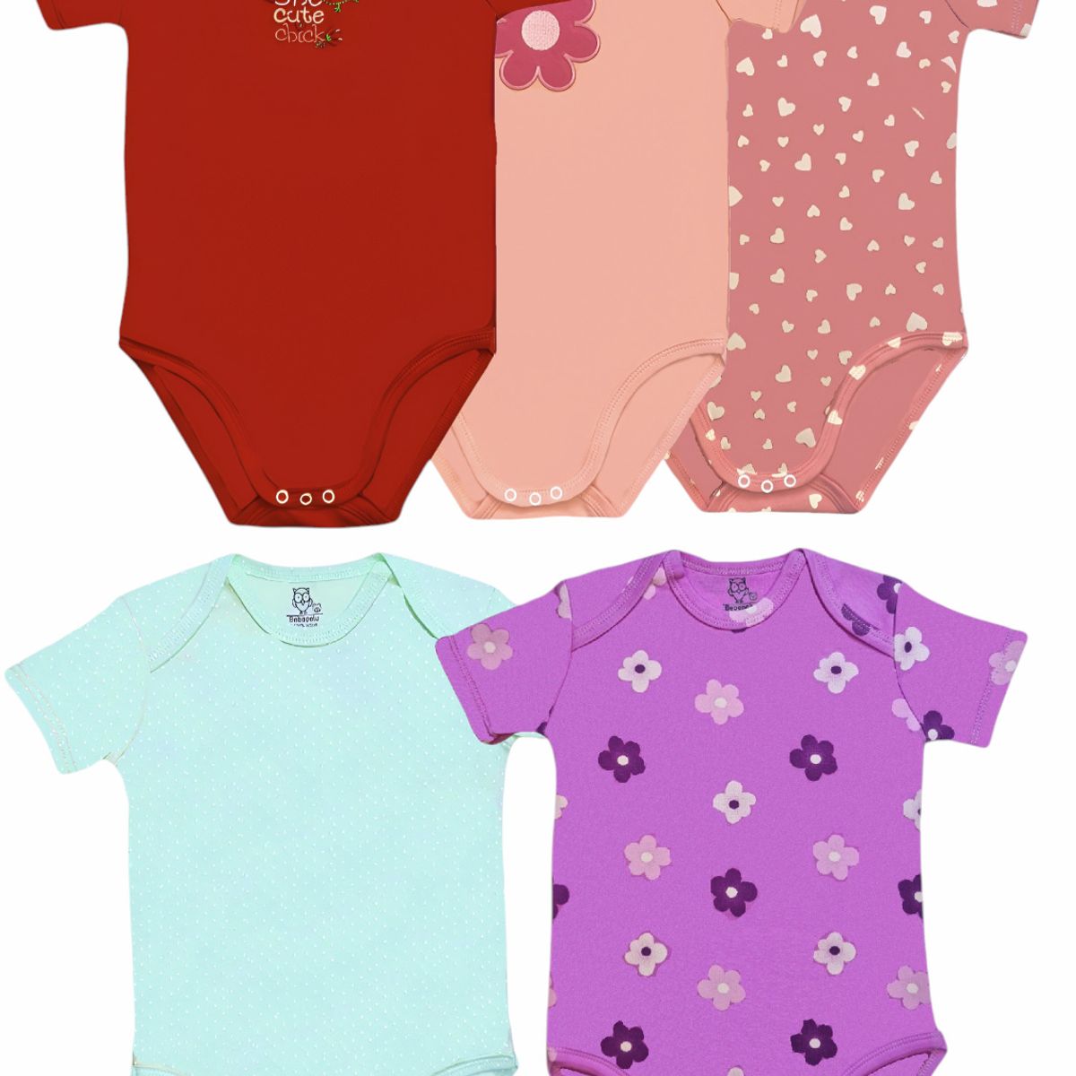 BEBEPELU - Pack 5 Body Manga Corta bebepelu Surtido Niña