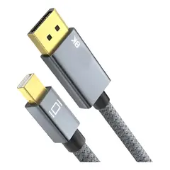 KUANGYE - Cable Mini Displayport A Displayport 8k 60hz 2 Metros Gris