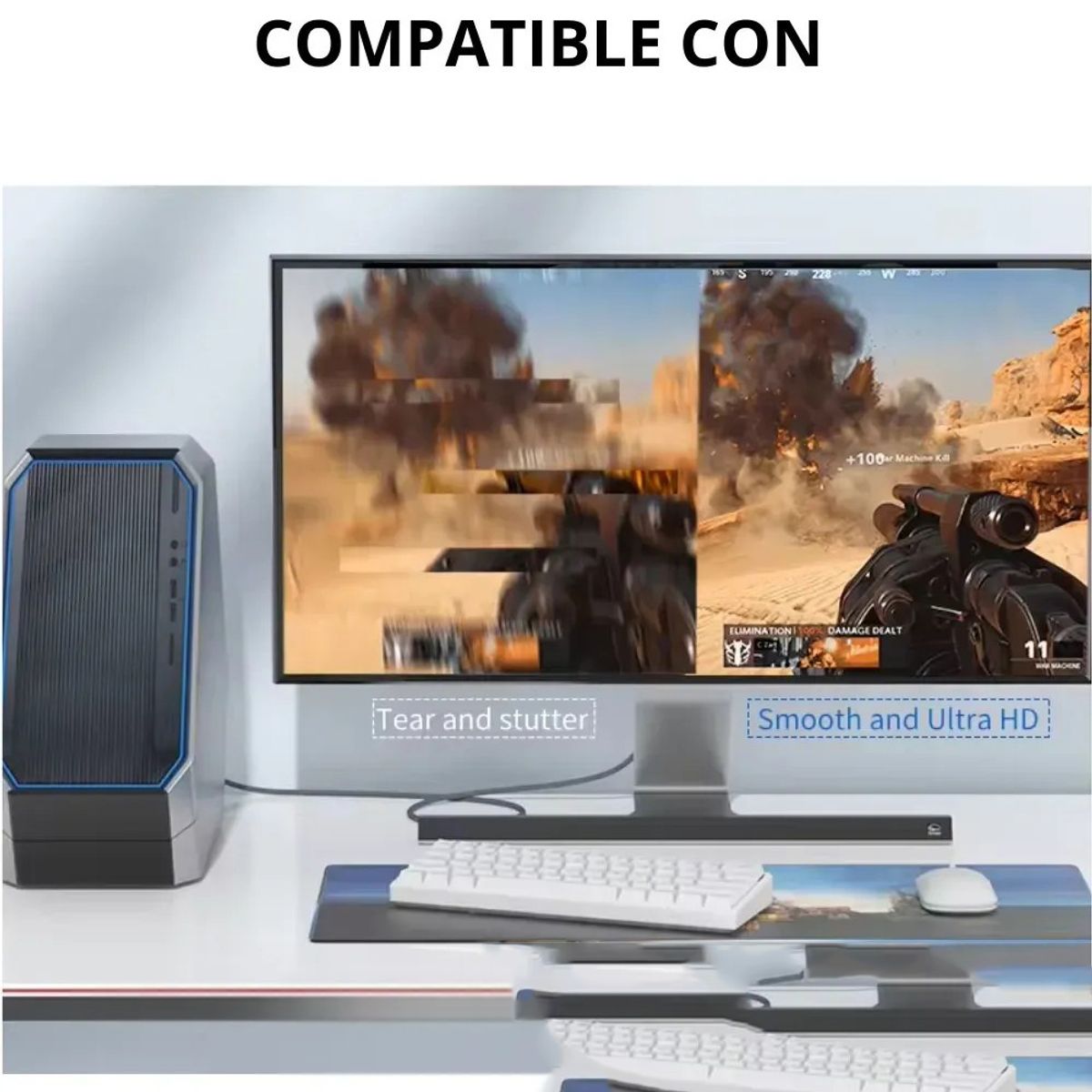 KUANGYE - Cable Mini Displayport A Displayport 8k 60hz 2 Metros Gris