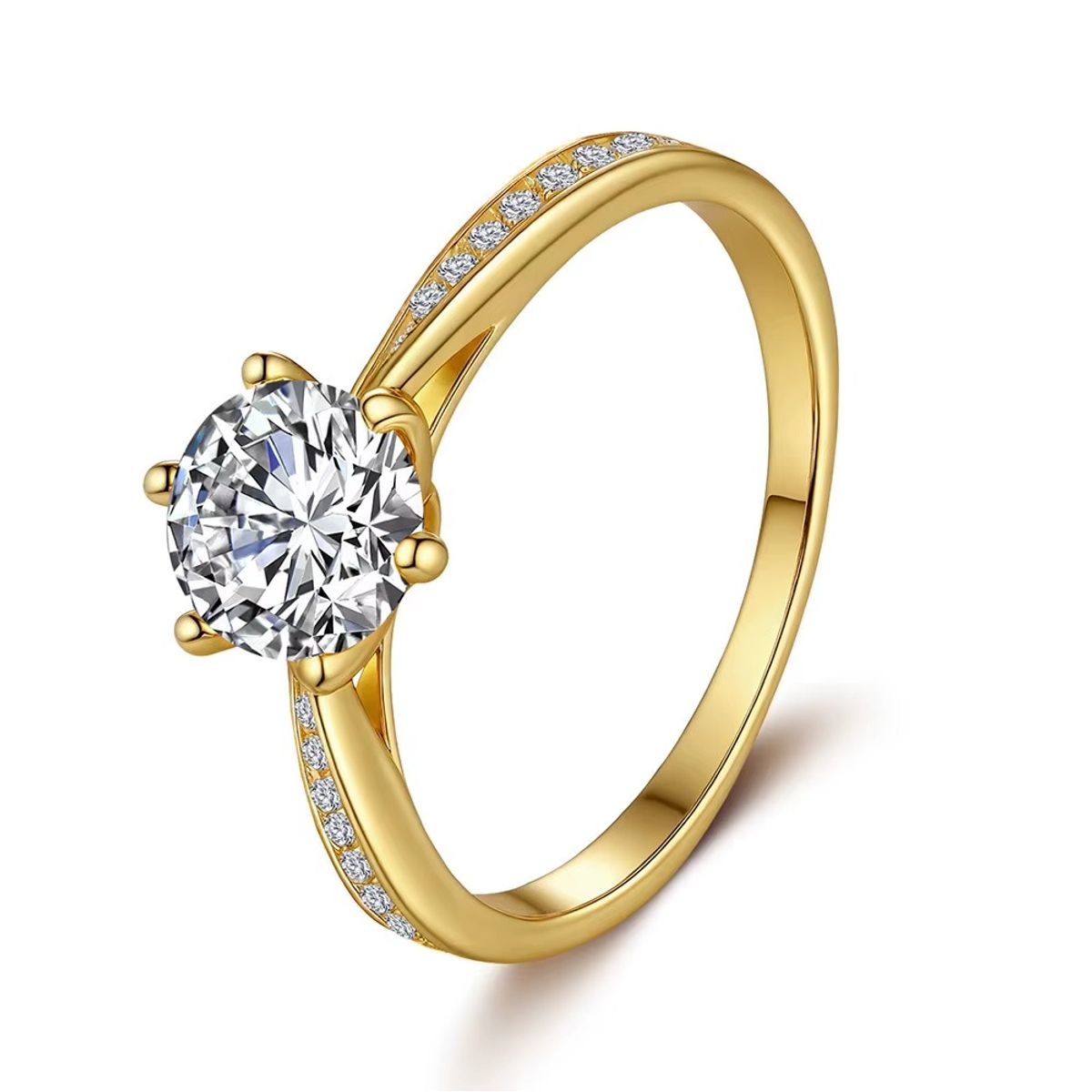 LUXURYJOYAS - Anillo Diamante Moissanita 1ct Oro 18k En Plata Certificado