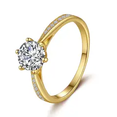 LUXURYJOYAS - Anillo Diamante Moissanita 1ct Oro 18k En Plata Certificado