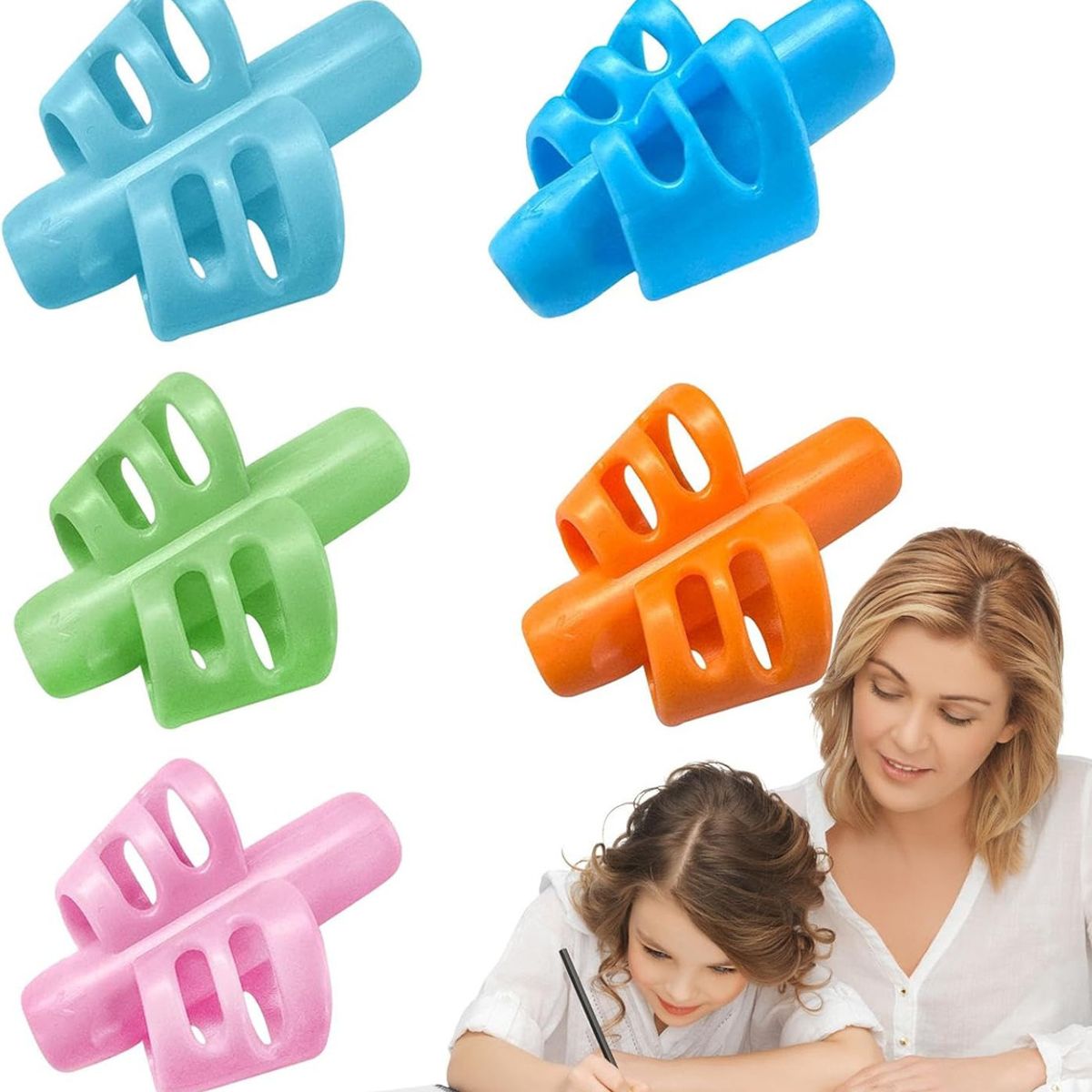 GENERICO - 5 Adaptadores Ergonómico Para Tomar El Lápiz Pencil Grip