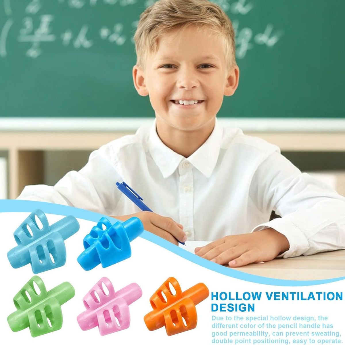 GENERICO - 5 Adaptadores Ergonómico Para Tomar El Lápiz Pencil Grip