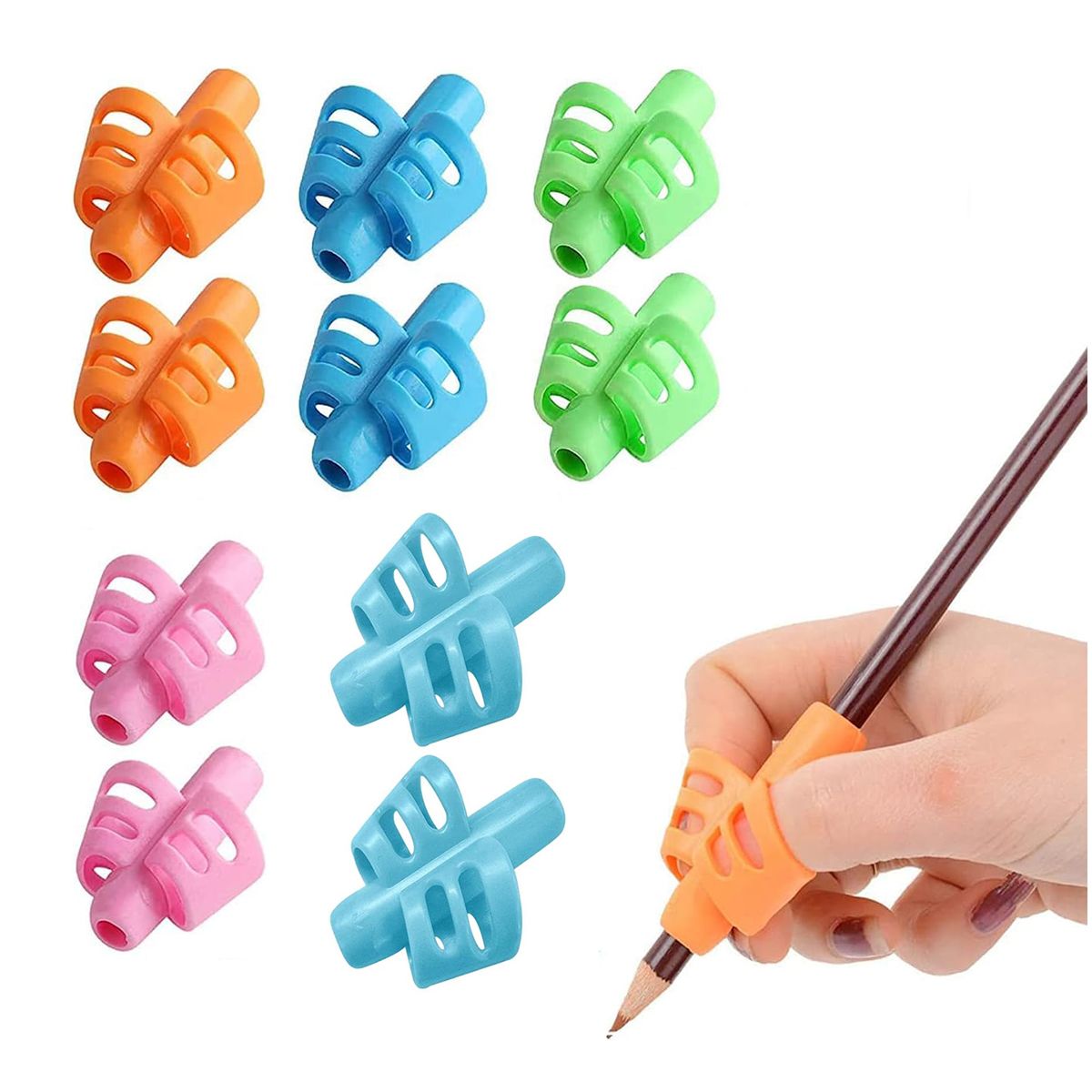 GENERICO - 10 Adaptadores Ergonómico Para Tomar El Lápiz Pencil Grip