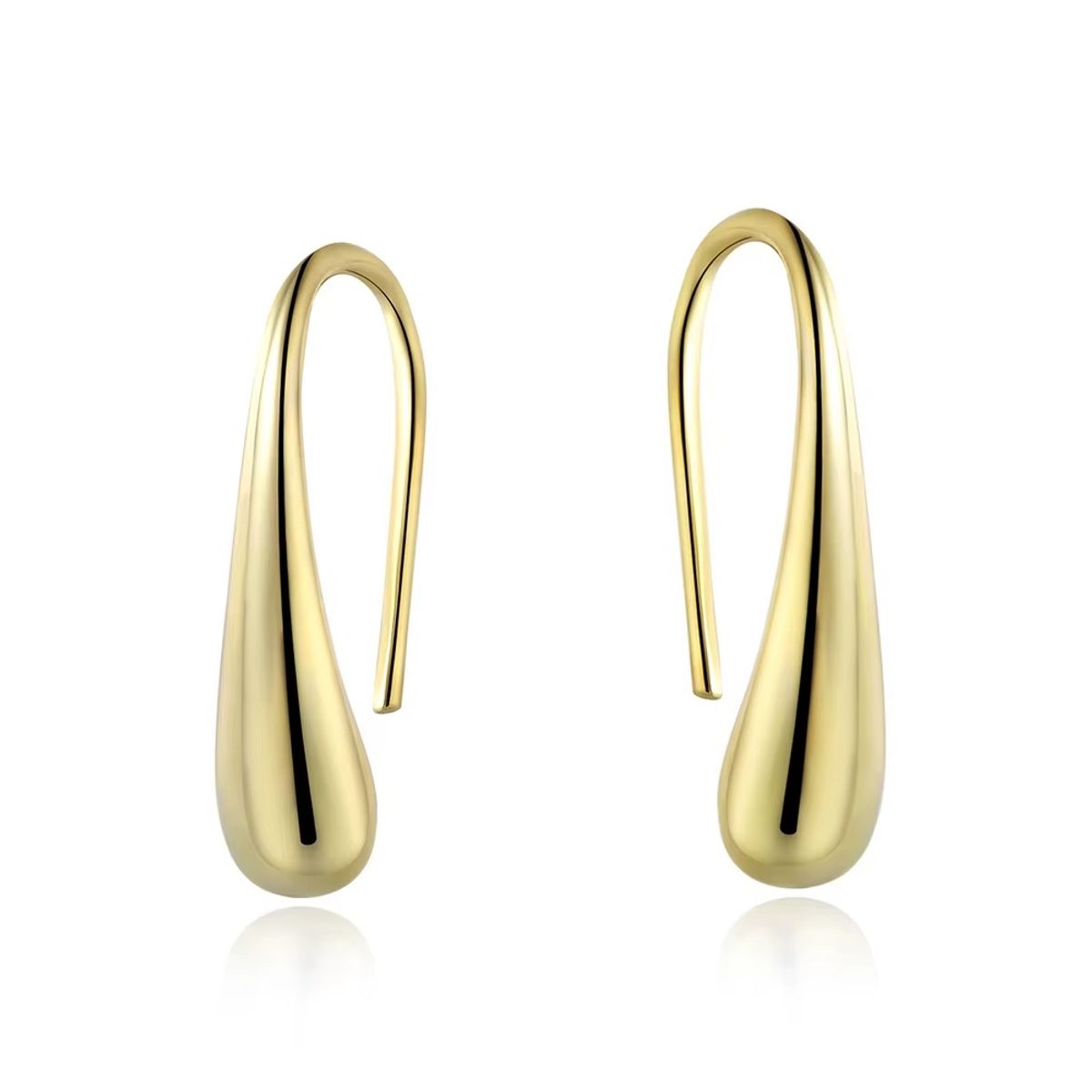 LUXURYJOYAS - Aros Gota Baño Oro 18kt Sobre Plata 925 Vermeil Clásicos