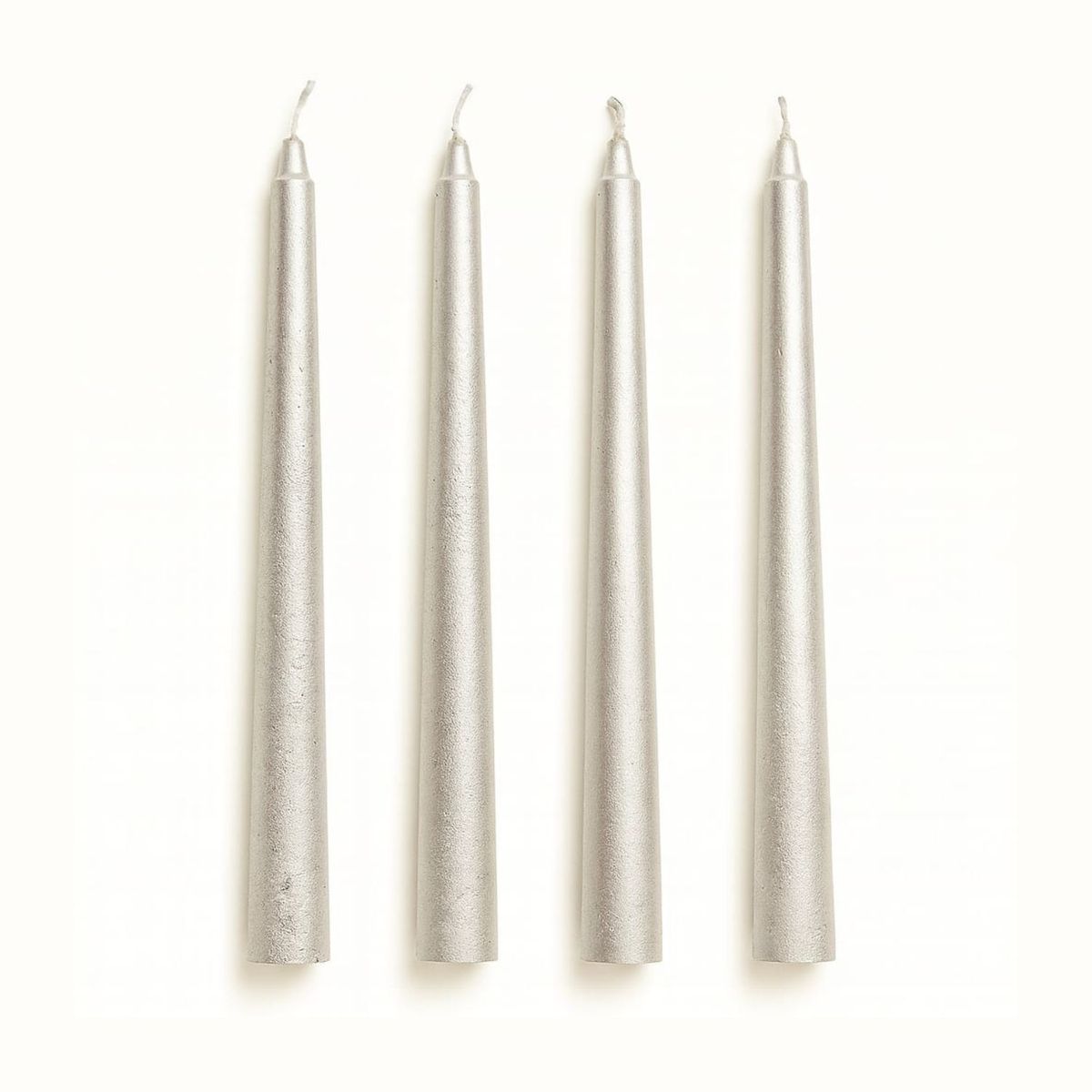 COLETTE - Set De Velas De Cera Altas Plateadas Silver