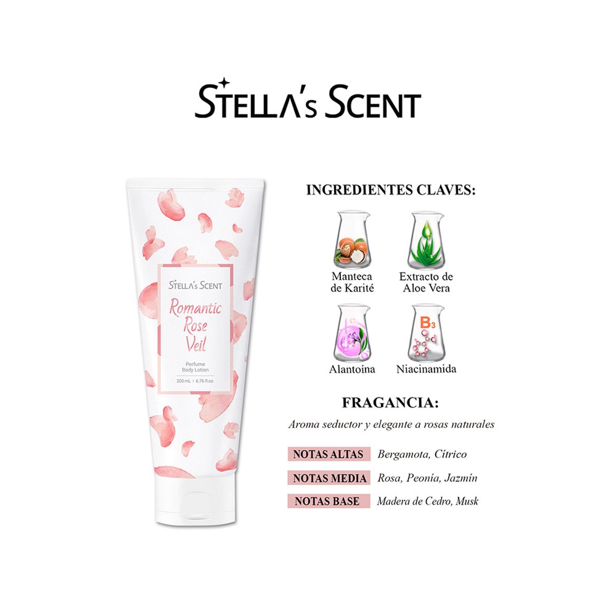 STELLA'S SCENT - Set Crema Corporal y Gel de Ducha Romantic Rose Veil Stellas Scent  200ml