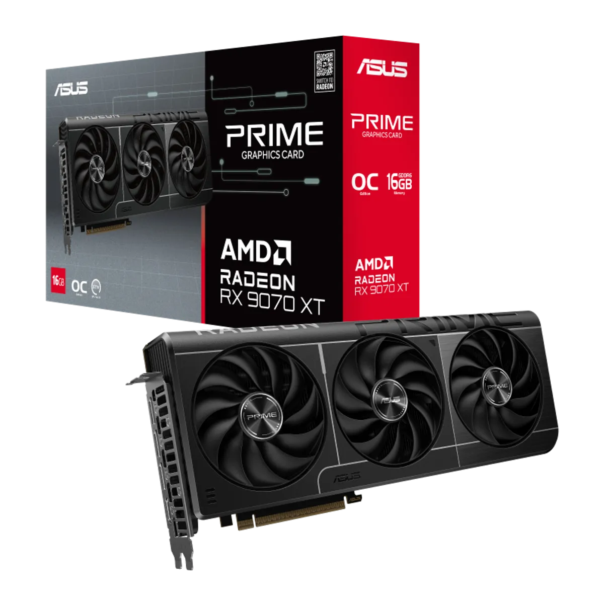 ASUS - Tarjeta De Video - Asus Prime Radeon Rx 9070 Xt Oc 16gb