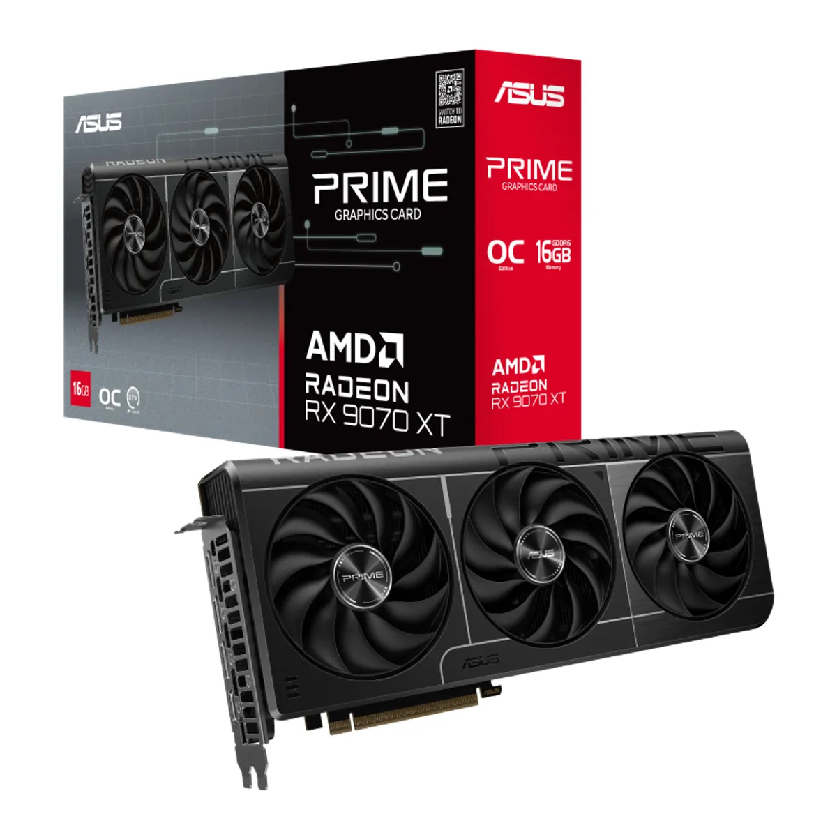 ASUS - Tarjeta De Video - Asus Prime Radeon Rx 9070 Xt Oc 16gb