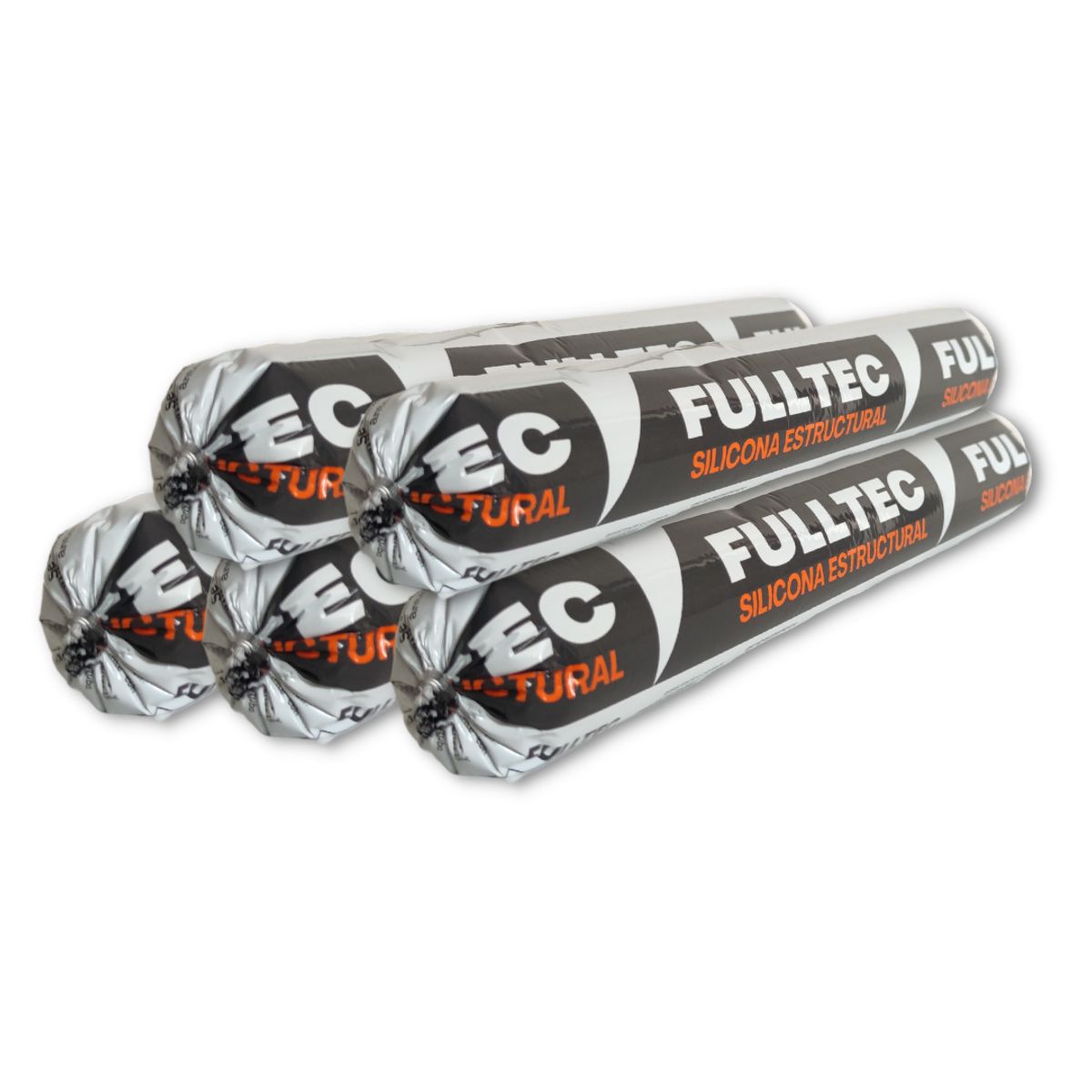 FULLTEC - Pack 5 Silicona Estructural Negra Pate 600ML Fulltec