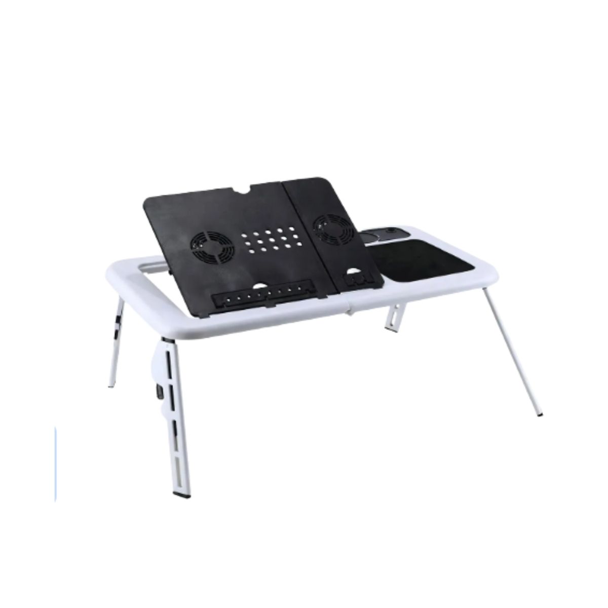 GENERICO - Mesa Portátil Notebook Laptop Plegable Con Ventiladores Color Blanco Con Negro