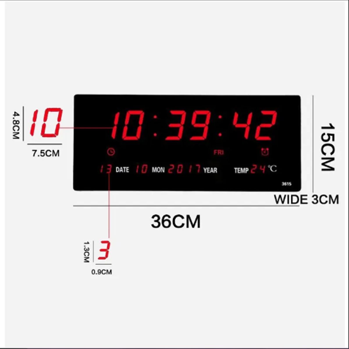 GENERICO - Reloj De Pared Digital Fecha Hora Temperatura