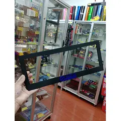 GENERICO - X1 UNIDAD DE PORTA MATRICULA DE PLASTICO MARCO PARA PLACA NEGRO SPARCO LETRA AZUL