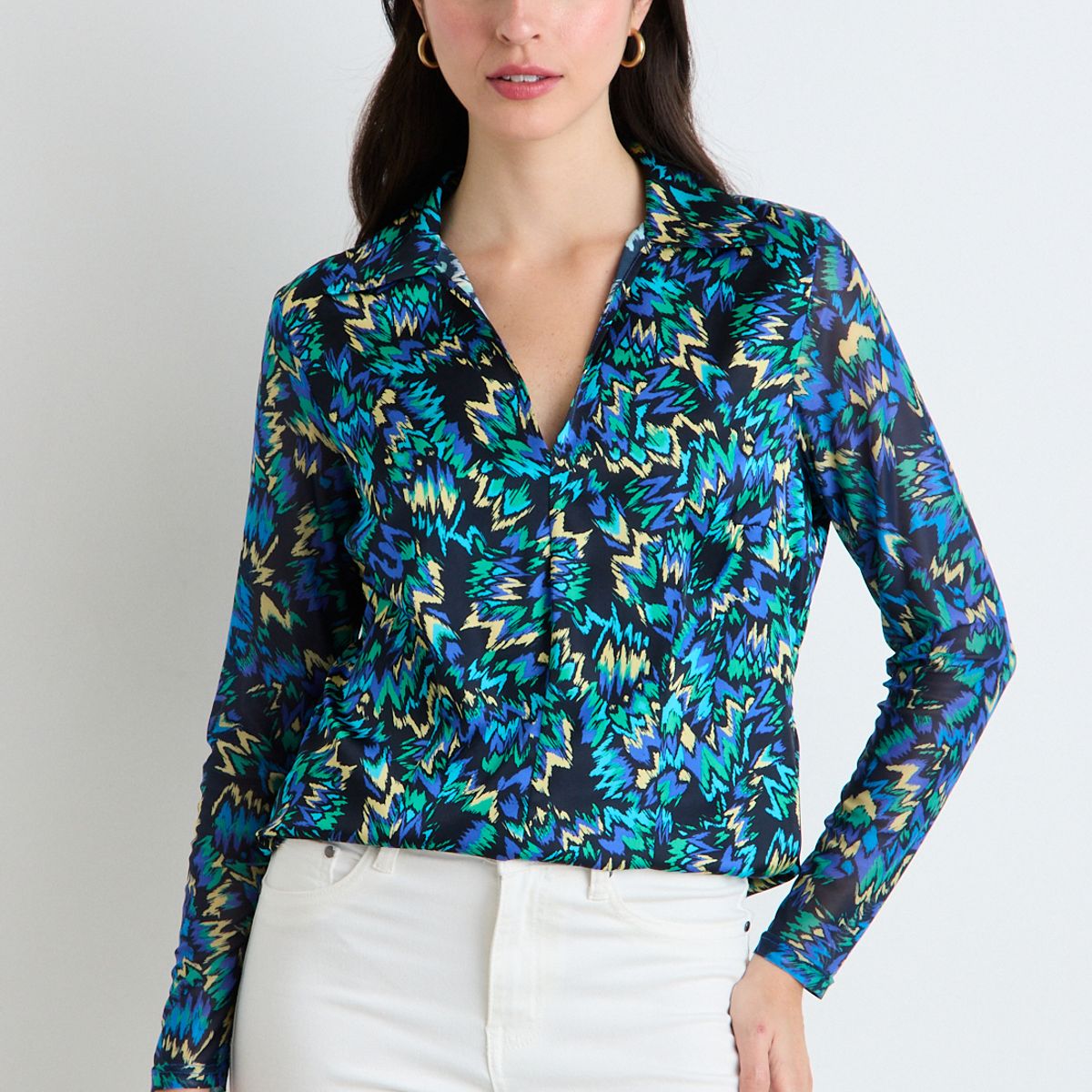 ASH - Blusas Manga Larga Mujer Azul Ash